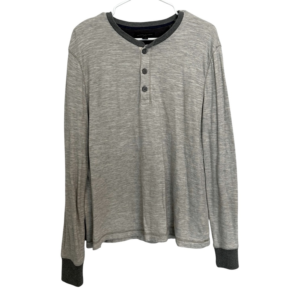 Banana‎ Republic Men’s Henley Long Sleeve Baseball Shirt Large Heather Gray